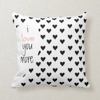 Custom Couples Black White Anniversary Valentine's Throw Pillow