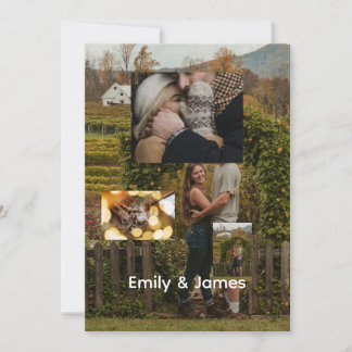 Custom Couples Christmas Photo Collage Holiday Card