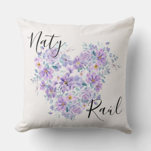 Custom Couples Cojines in Lila Tones Throw Pillow