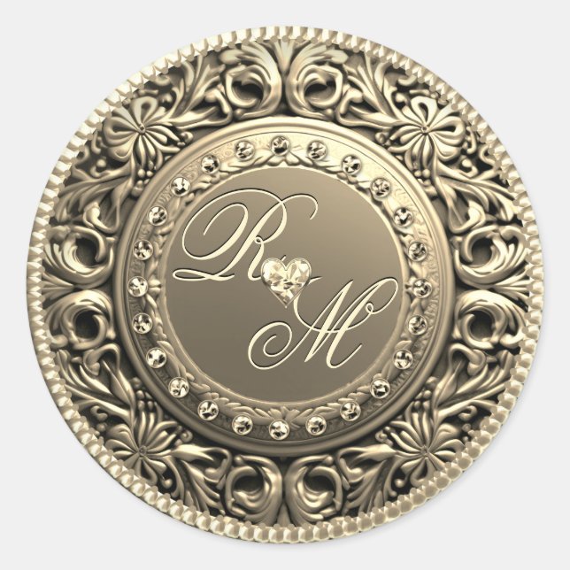 Custom Couples Monogram Gold Seal (Front)