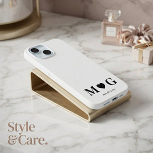 Custom Couples Monogram Heart Mark iPhone 15 Case