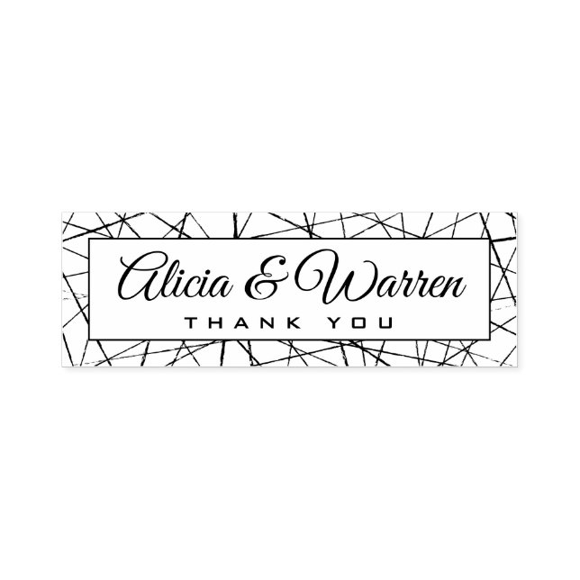 Custom couples names and text in artistic frame self-inking stamp (Design)