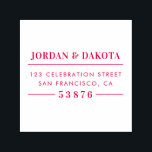 Custom Couple's Names Red Wedding Return Address Self-inking Stamp<br><div class="desc">Custom Couple's Names Red Wedding Return Address Rubber Stamps by invintage.</div>