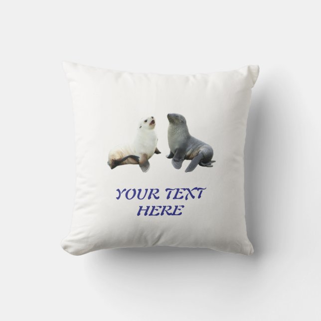 Custom Couples Photo Text Template Throw Pillow (Front)