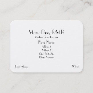 Custom Court Reporter Grey Steno Machine Keys Business Card