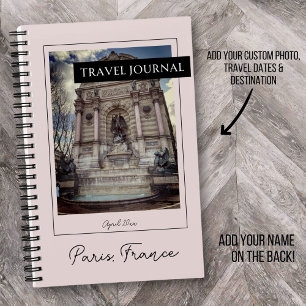 Custom Cover Travel Journal   Modern Pink & Black