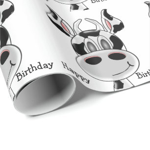 Custom Cow Head Birthday Wrapping Paper