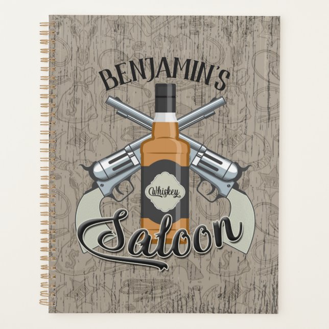 Custom Cowboy Revolver Gun Whiskey Saloon (Devant)