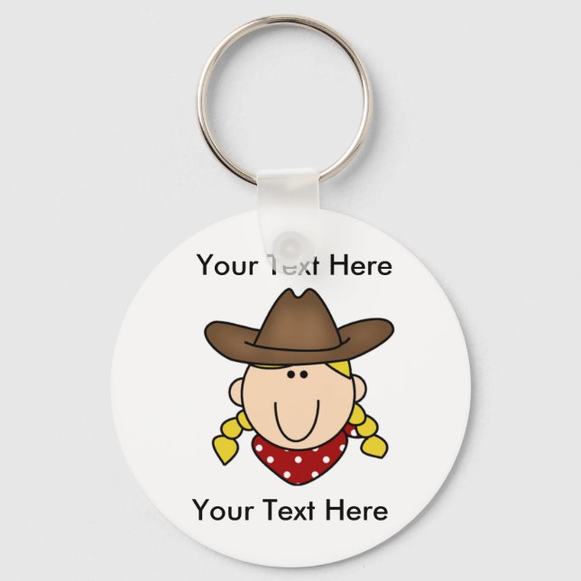 Custom Cowgirl Blonde Keychain (Front)