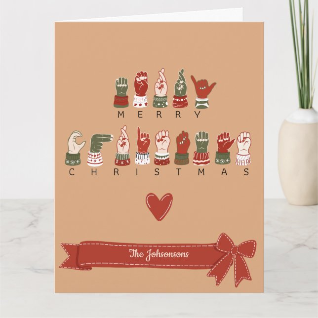 Custom Cozy ASL Merry Christmas Card (Front)