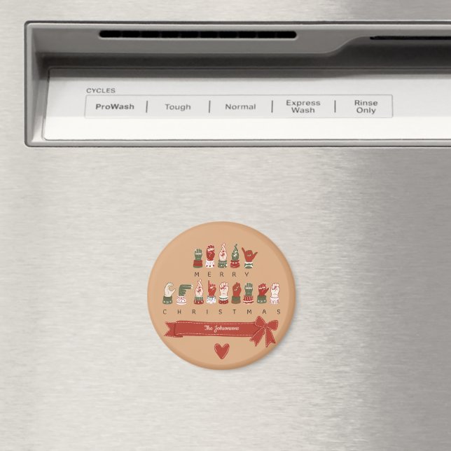 Custom Cozy ASL Merry Christmas Magnet (In Situ (Dishwasher))