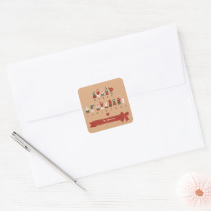 Custom Cozy ASL Merry Christmas Square Sticker