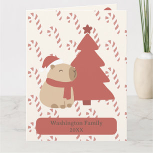 Custom Cozy Capybara Christmas Card
