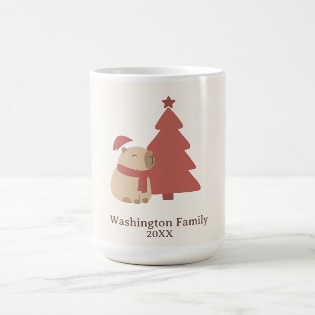Custom Cozy Capybara Christmas Coffee Mug (Center)