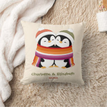 Custom Cozy Lesbian Penguins Christmas
