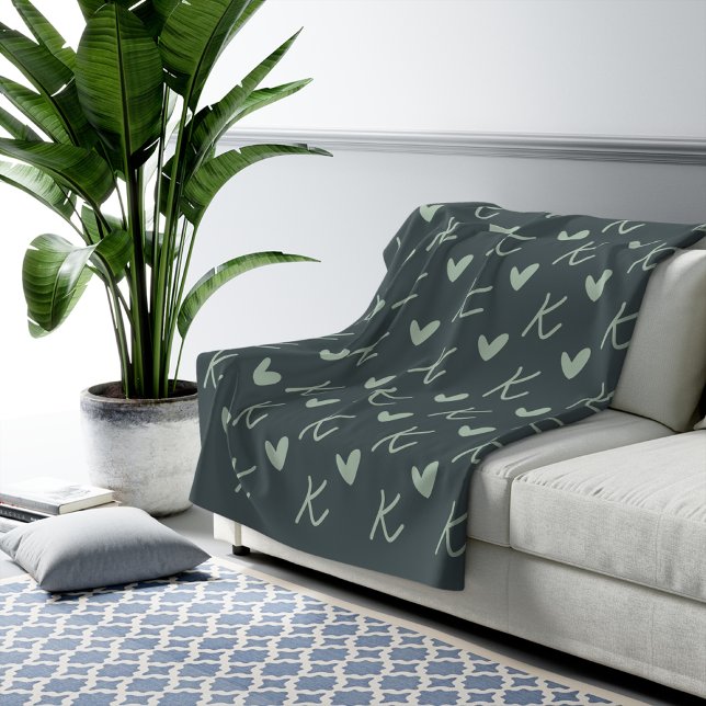 Custom Cozy Monogram Blanket, Warm Gift for Women Sherpa Blanket (custom initial blanket, personalized name blanket, monogram Sherpa blanket, wedding gift blanket)