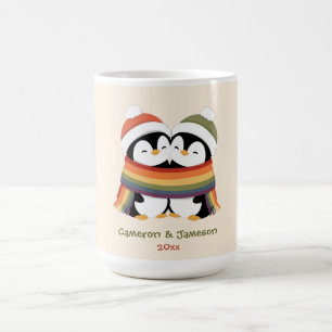 Custom Cozy Pride Penguins Christmas Coffee Mug