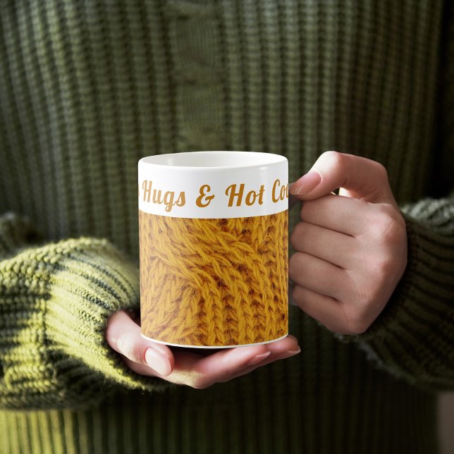 Custom Cozy Sweater Winter | Hugs & Hot Cocoa  Coffee Mug (Creator Uploaded)