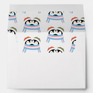 Custom Cozy Trans Penguins Christmas Envelope