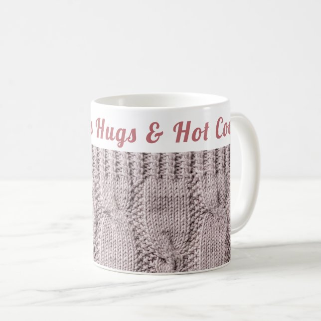 Custom Cozy Winter | Hugs & Hot Cocoa  Coffee Mug (Front Right)