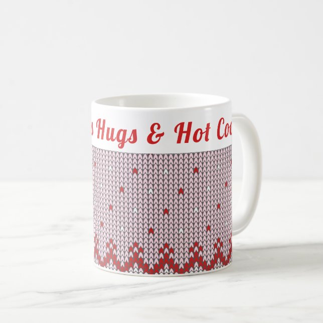 Custom Cozy Winter | Hugs & Hot Cocoa  Coffee Mug (Front Right)