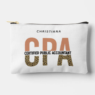 Custom CPA Certified Public Accountant Leopard Accessory Pouch