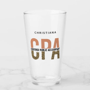 Custom CPA Certified Public Accountant Leopard Glass