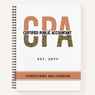 Custom CPA Certified Public Accountant Leopard Notebook