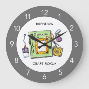 Custom Craft Room Scrapbook Room Large Clock
