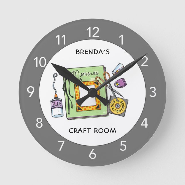 Custom Craft Room|Scrapbook Room Large Clock (Front)