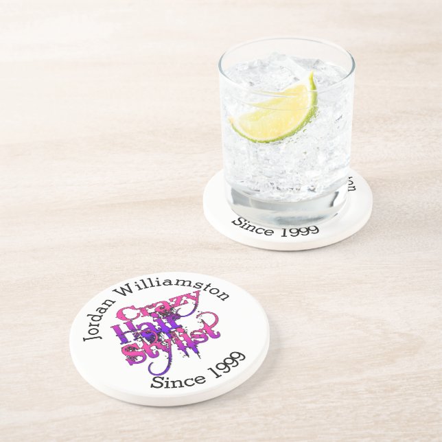 Custom Crazy Hair Stylist Coaster (Side)