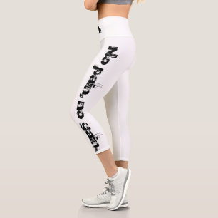 Custom Creat Your Own text GYM motivation Capri Leggings