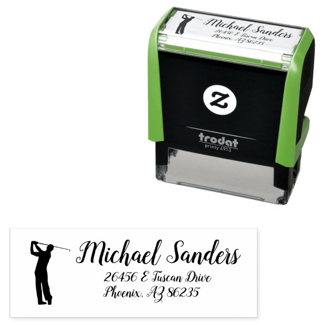 Custom Create Personalized Address Golf Self-inking Stamp (In Situ)