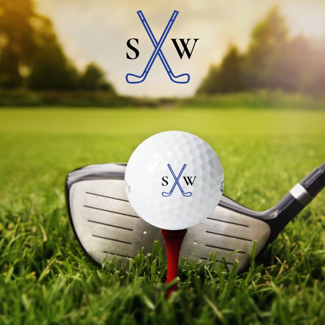 Custom Create Your Own Golf Theme Monogrammed Balls (Golf logo monogrammed with initials.)