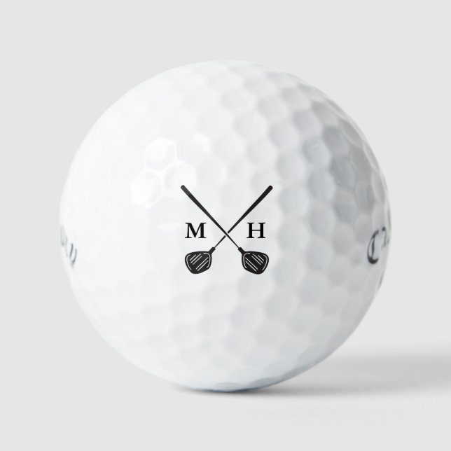 Custom Create Your Own Golf Theme Monogrammed Golf Balls (Front)