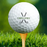 Custom Create Your Own Golf Theme Monogrammed Golf Balls<br><div class="desc">Logo style golf clubs with your monogram name. Perfect and simple golf theme to create your own personalized golf balls. Great as a gift for those that love to play golf. Help identify your golf ball when out on the green. Colour of text can be changed to colour of choice....</div>