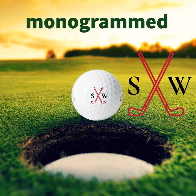Custom Create Your Own Golf Theme Monogrammed Golf Balls (Golf Theme Logo - Personalized with initials)