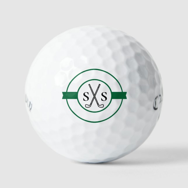 Custom Create Your Own Golf Theme Monogrammed Golf Balls (Front)