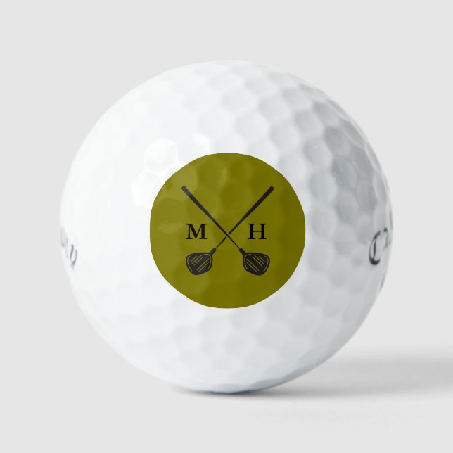 Custom Create Your Own Golf Theme Monogrammed Golf Balls (Front)