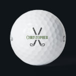 Custom Create Your Own Golf Theme Monogrammed Golf Balls<br><div class="desc">Logo style golf clubs with your monogram name. Perfect and simple golf theme to create your own personalized golf balls. Great as a gift for those that love to play golf. Help identify your golf ball when out on the green. Colour of text can be changed to colour of choice....</div>