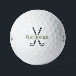 Custom Create Your Own Golf Theme Monogrammed Golf Balls<br><div class="desc">Logo style golf clubs with your monogram name. Perfect and simple golf theme to create your own personalized golf balls. Great as a gift for those that love to play golf. Help identify your golf ball when out on the green. Colour of text can be changed to colour of choice....</div>