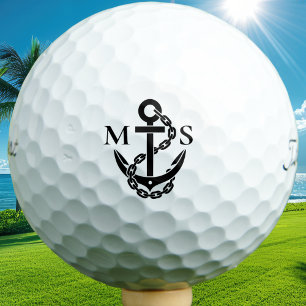 Custom Create Your Own Nautical Anchor Monogrammed Golf Balls