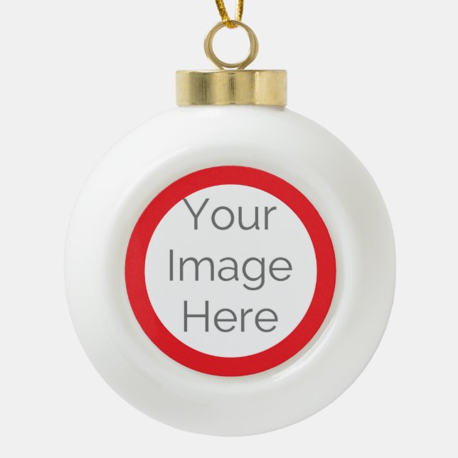 custom create your own photo  ceramic ball christmas ornament (Front)