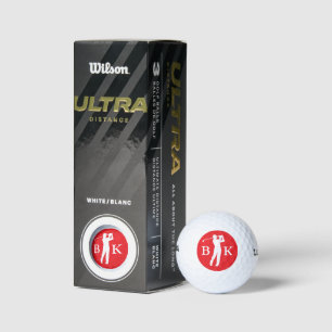 Custom Create Your Own RED Golfer Monogram Golf Balls