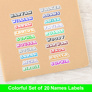 Custom Creative 3D Name Stickers for Tag Kids