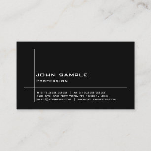 Custom Creative Minimalist Black And White Business Card