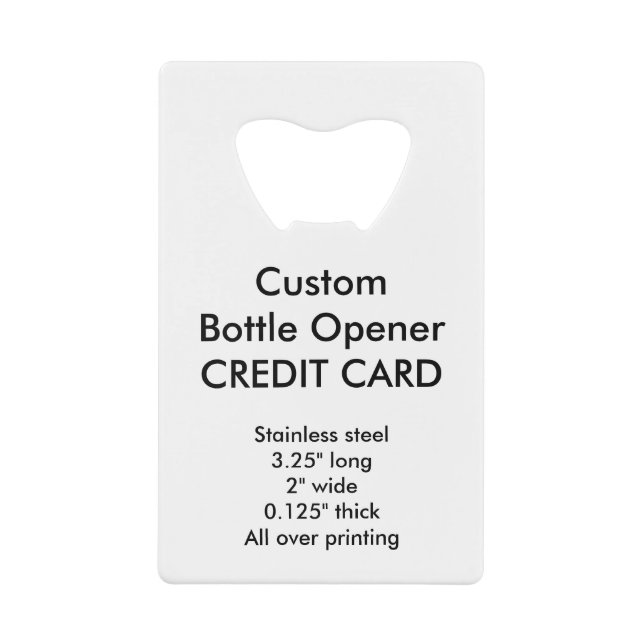 Custom Credit Card Style Bottle Opener Wallet Bottle Opener (Front)