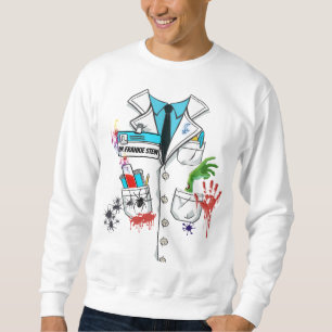 Custom Creepy Mad Scientist Halloween Lab Costume Sweatshirt