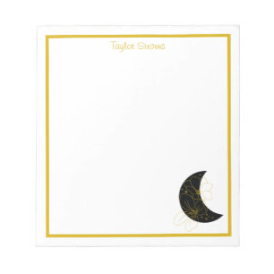 Custom Crescent Moon Floral Notepad
