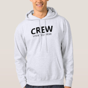 Custom Crew Member Add Logo Text Here Mens Ash Hoodie